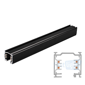 Ivela 3 Phasen Aufbauschiene quadratisch schwarz